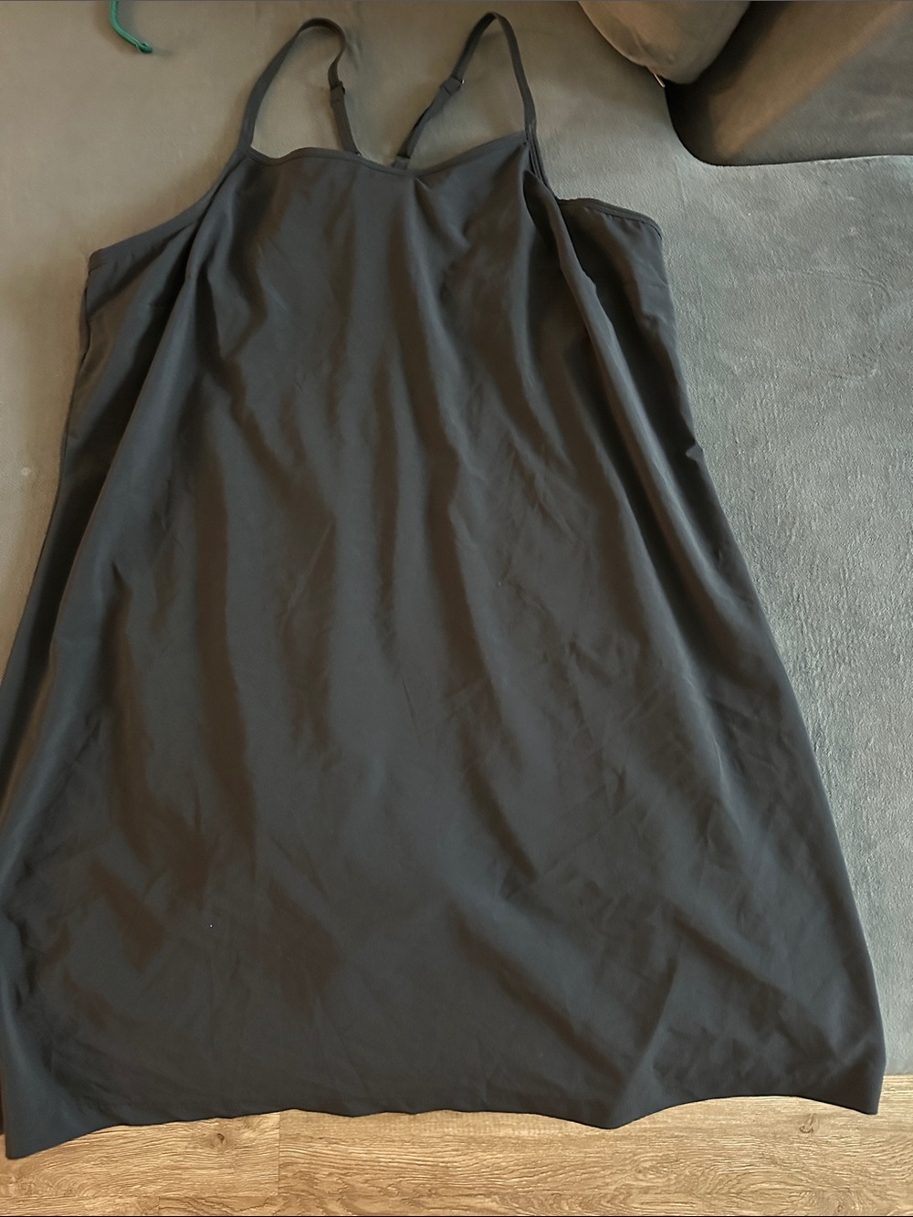 all in motion Black Midi Slip Dress with Adjustable Straps
